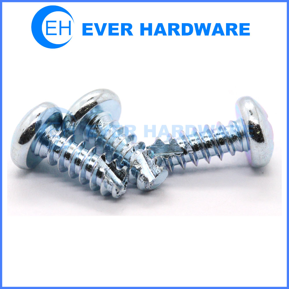 Thread Cutting Screw Binding Phillips Head Blue Zinc Plated