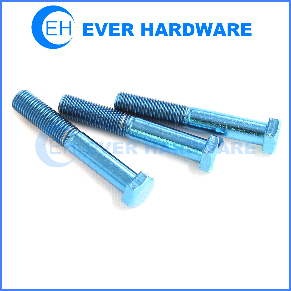 Hexagon Blue Bolt Partial Metric Threaded Anodize Color Finish