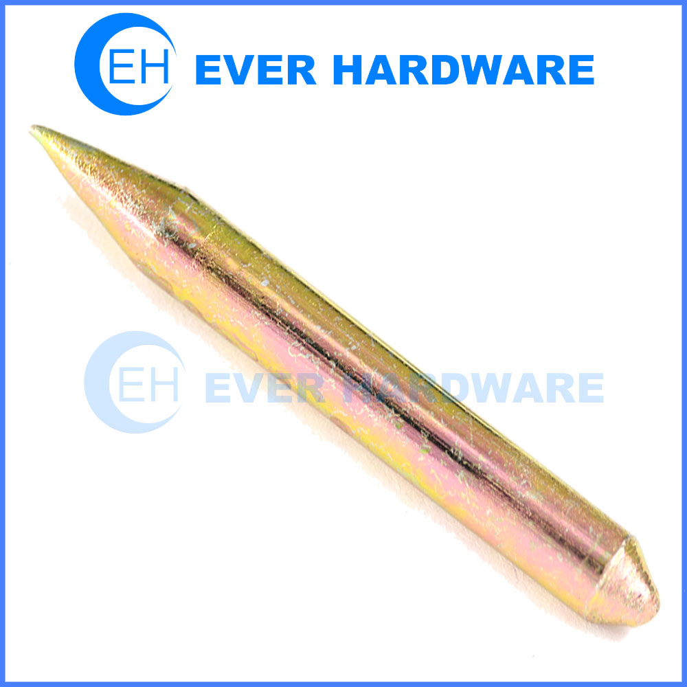 Chamfered Pin One End Round One End Tip Yellow Galvanized