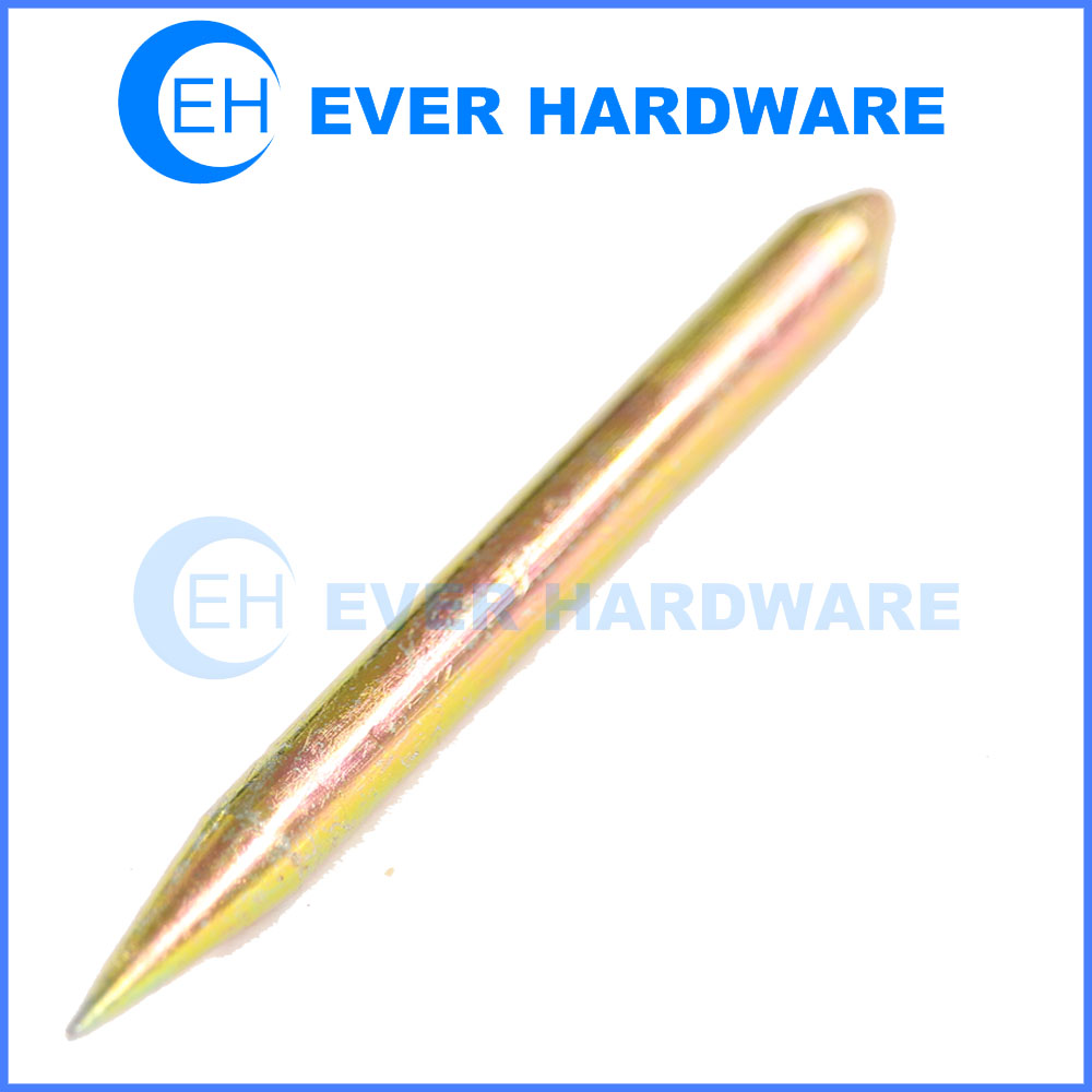 Chamfered Pin One End Round One End Tip Yellow Galvanized