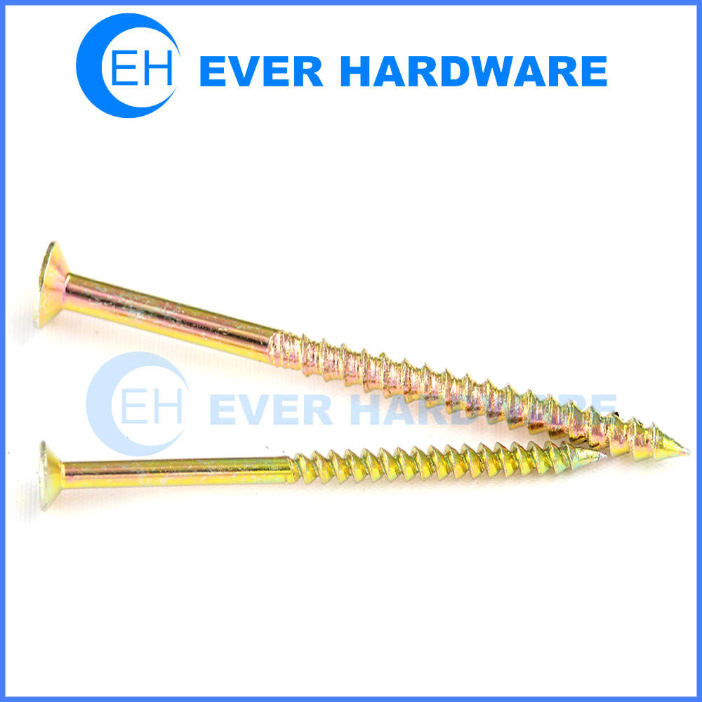 Countersunk Self Tapping Screw Yellow Zinc Plating High Strength