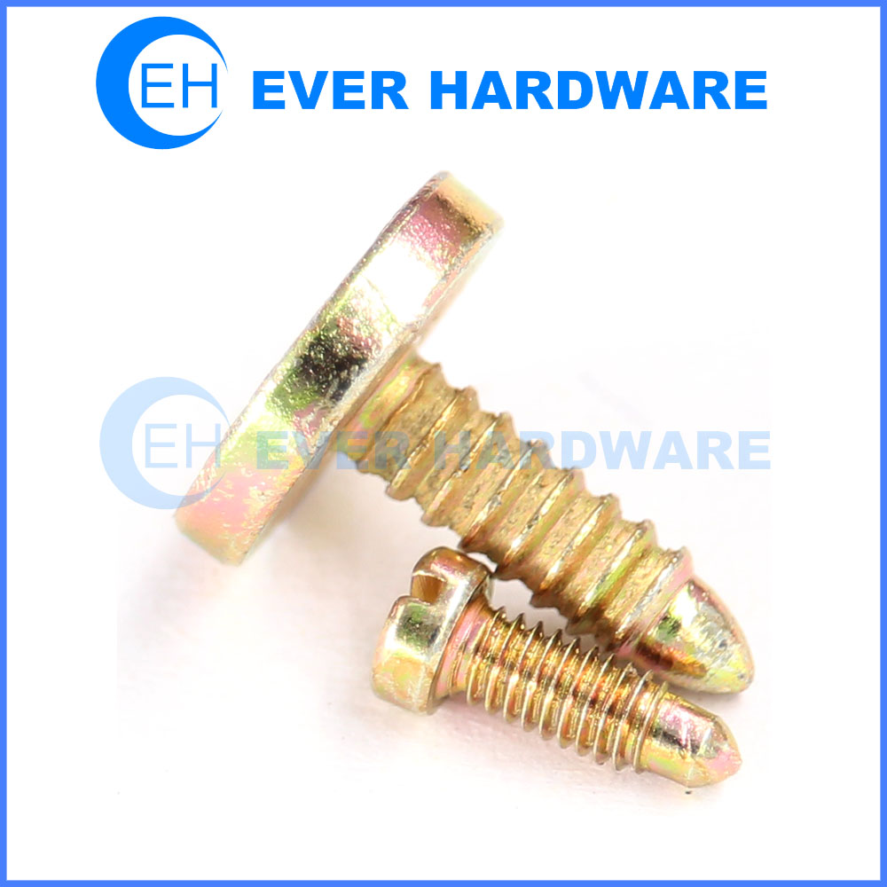 Cylinder Head Screw Machine Threaded Tip End Yellow Coating