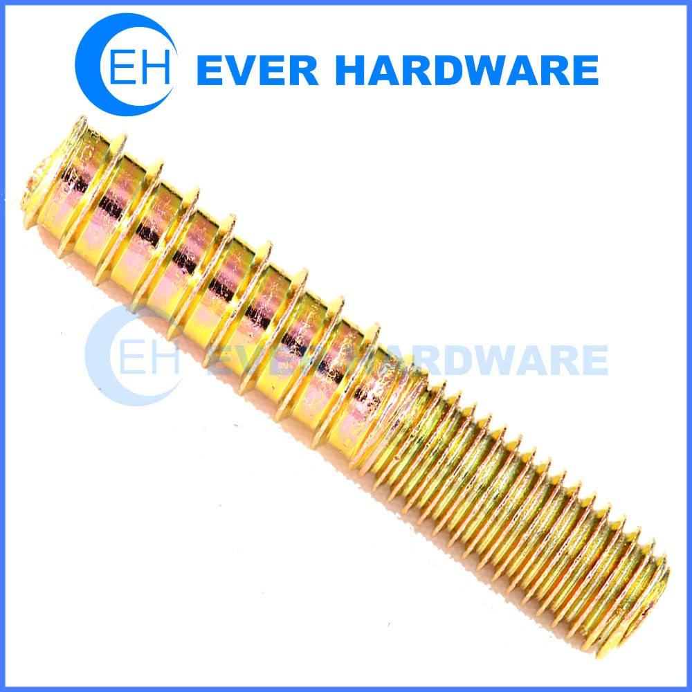 Double Ended Fastener Bolt Cement Metal Use Yellow Plating