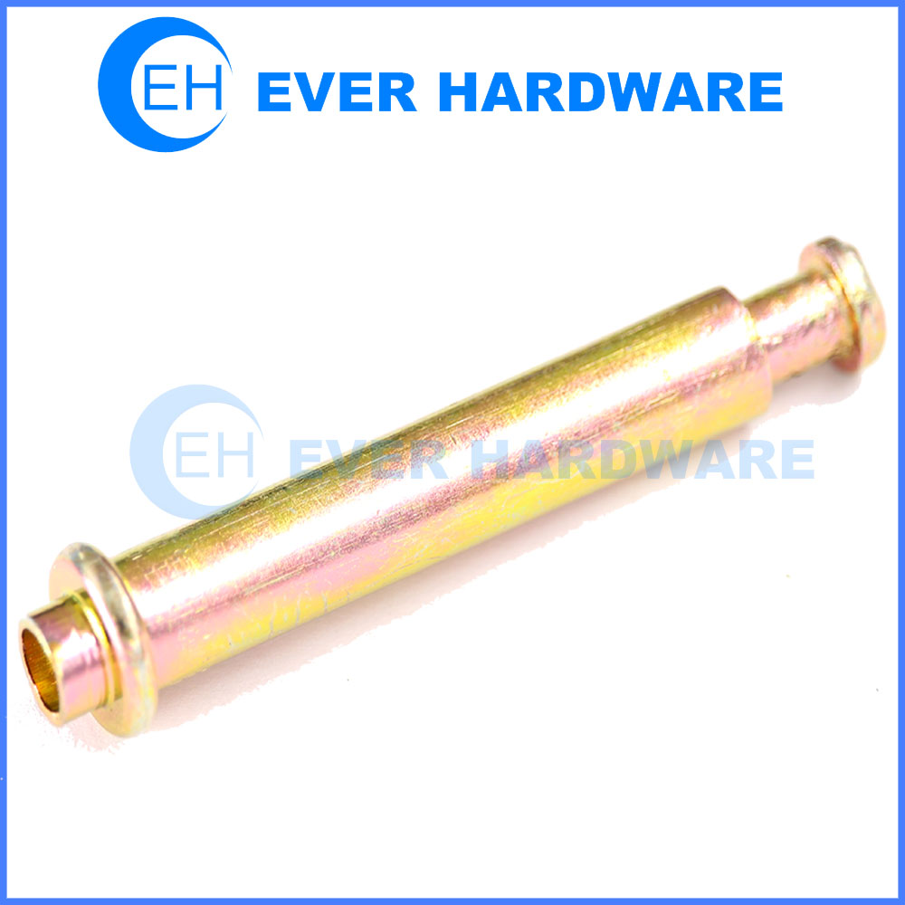 Double headed pin hole hollow groove brass coating