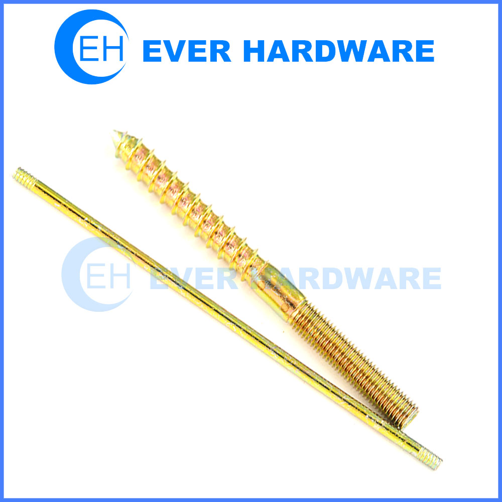 Double Threaded Bolts Coach Screw Thread Wood Connecting Galvanize