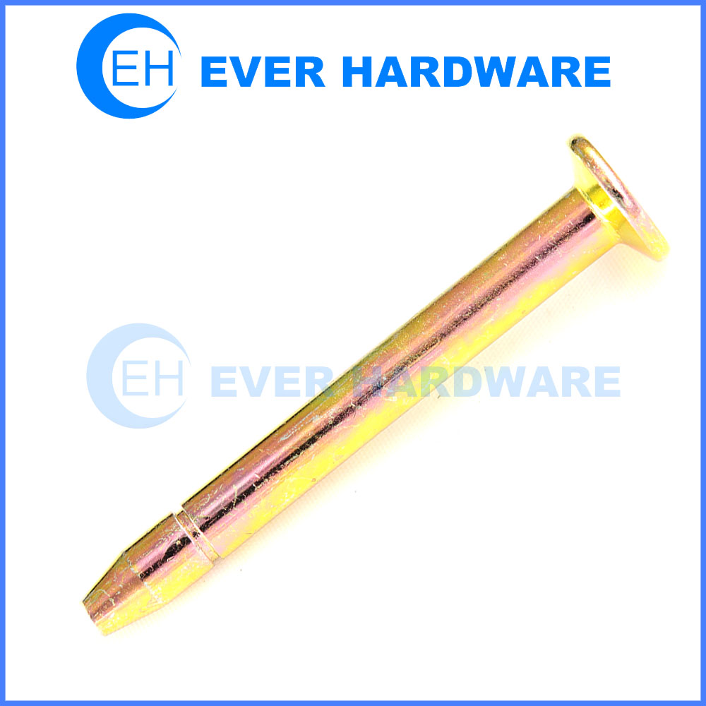 Flat Head Kingbolt Slotted Lathe Finish Yellow Galvanizing