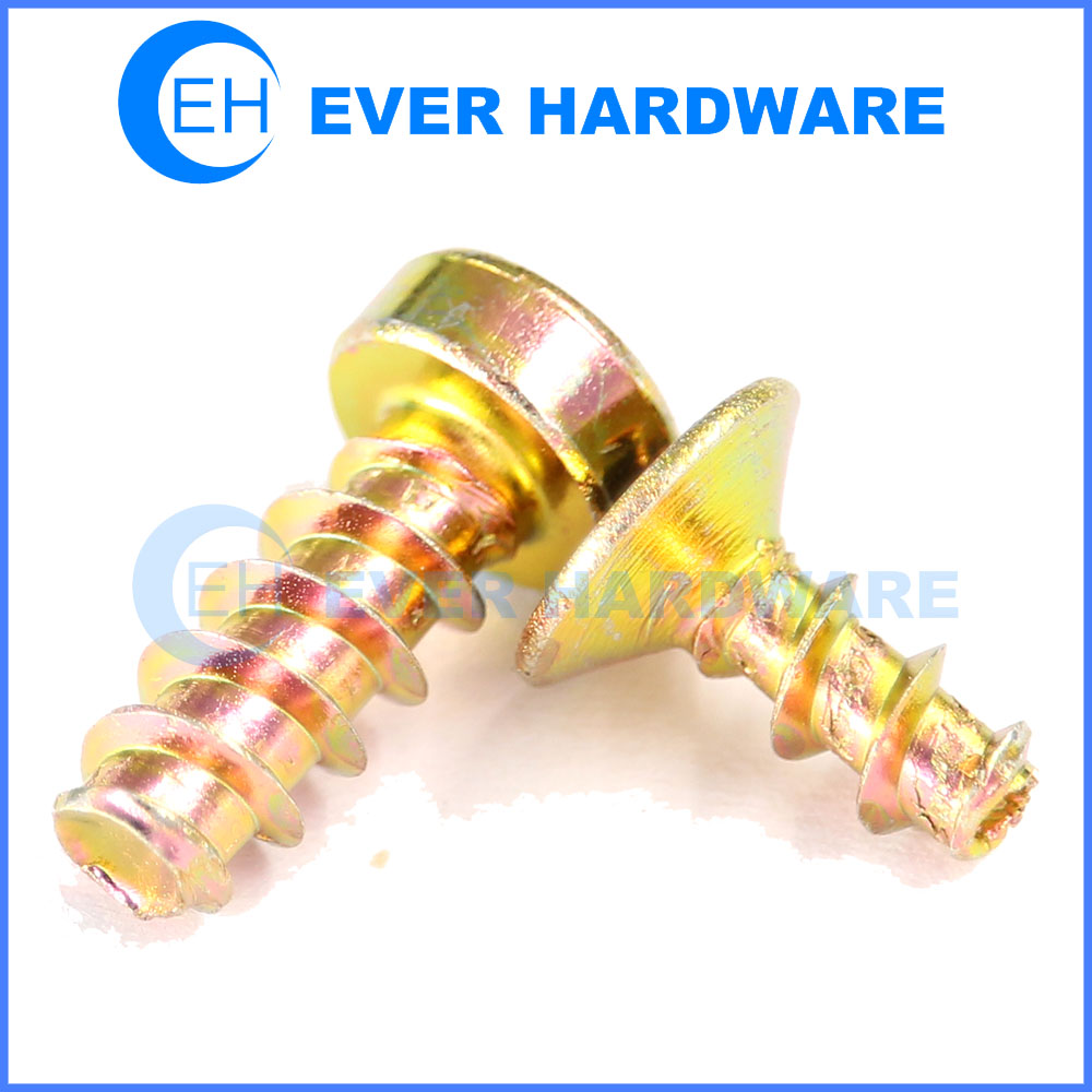 Flat Head Plastic Screws Cap CSK Yellow Zinc Plating