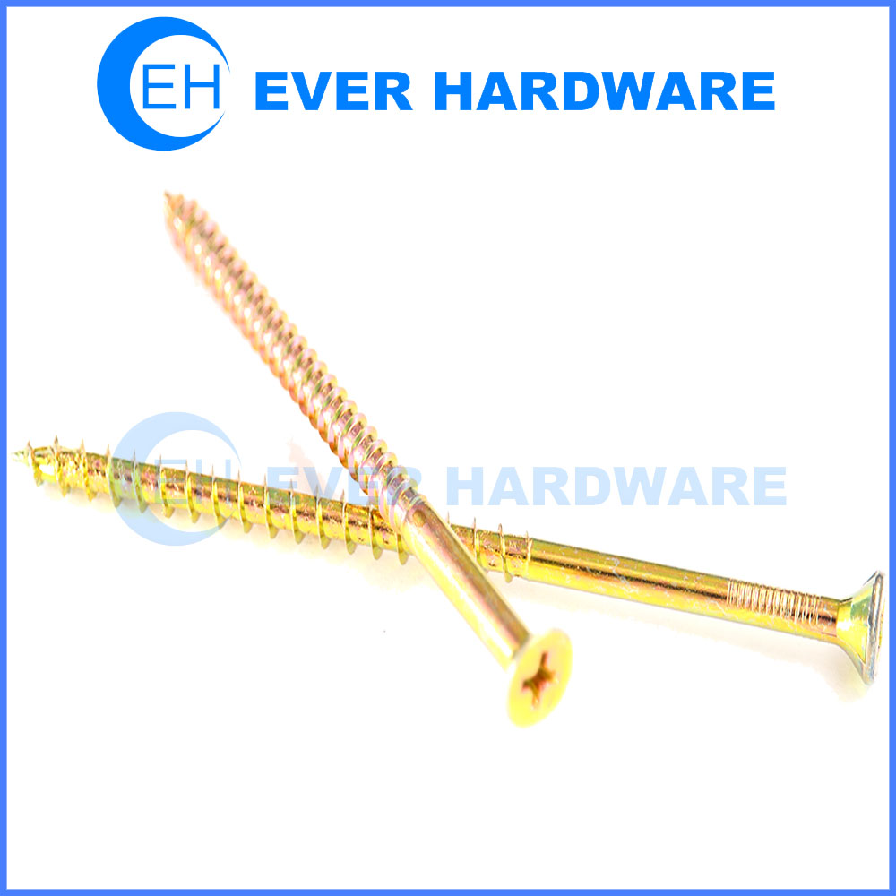 Flat Head Self Tapping Screw Phillips Drive Brass Coating