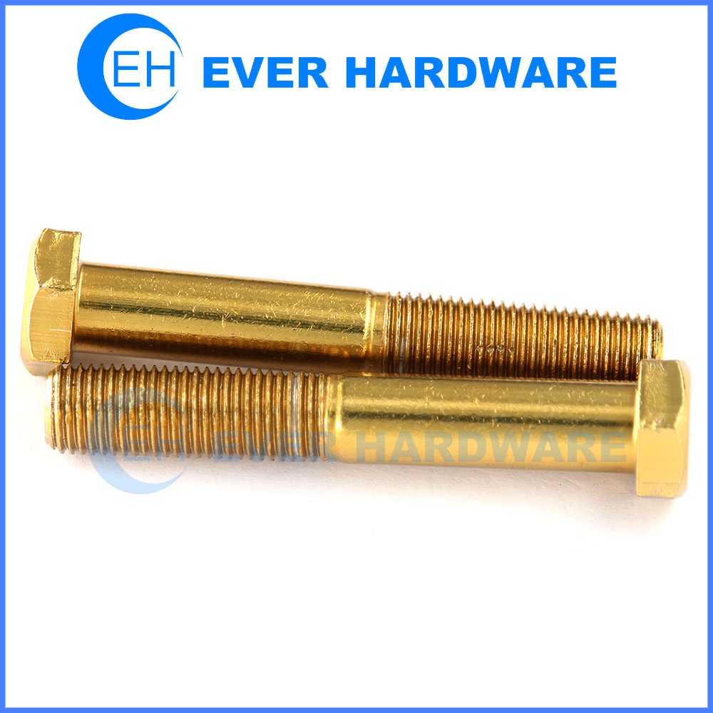 Gold Hex Bolt Original Skateboard Kingpin Partial Threaded