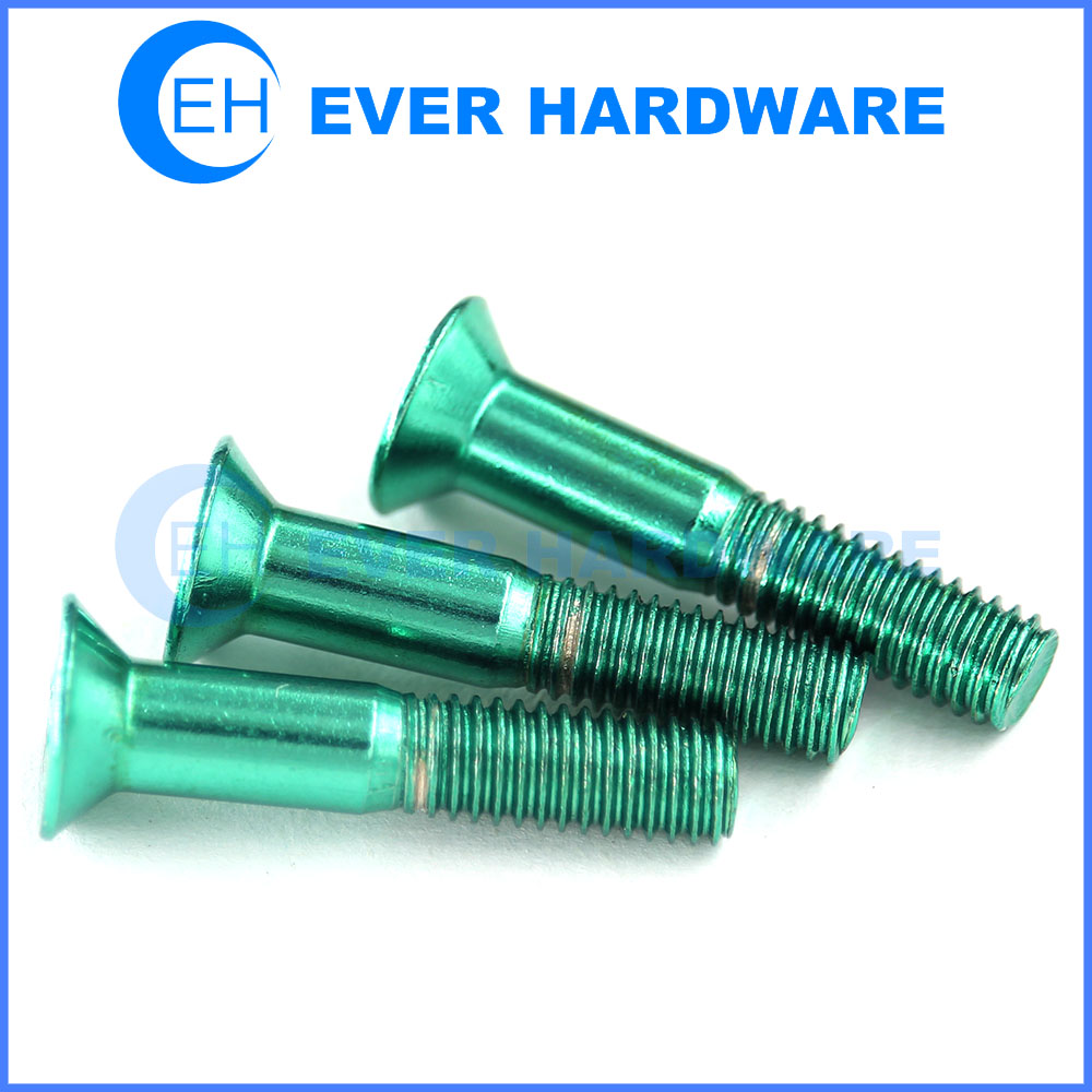 Green Skateboard Screw Countersunk Head Phillips Drive