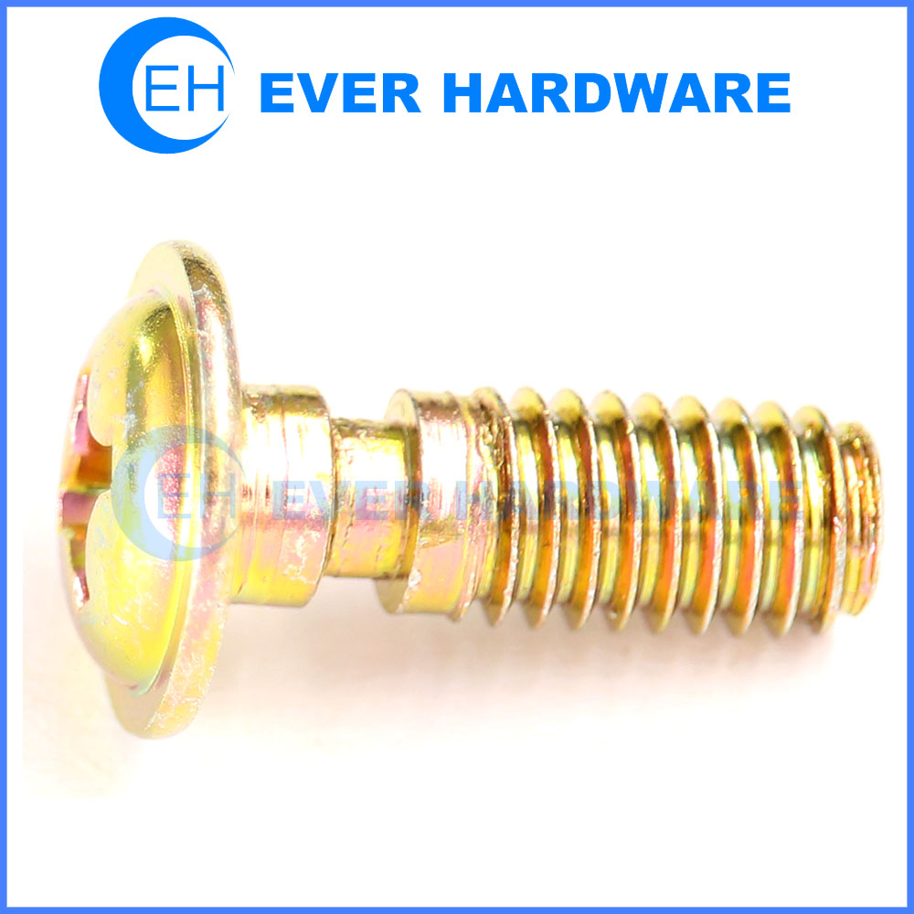 Grooved Pan Washer Screw Metric Threaded Yellow Zinc Plated