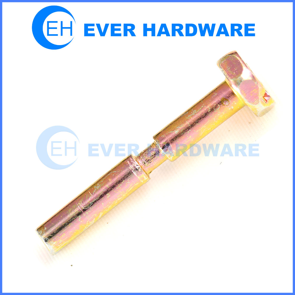 Hex Head Pin Slotted Finish Yellow Color Surface Plating