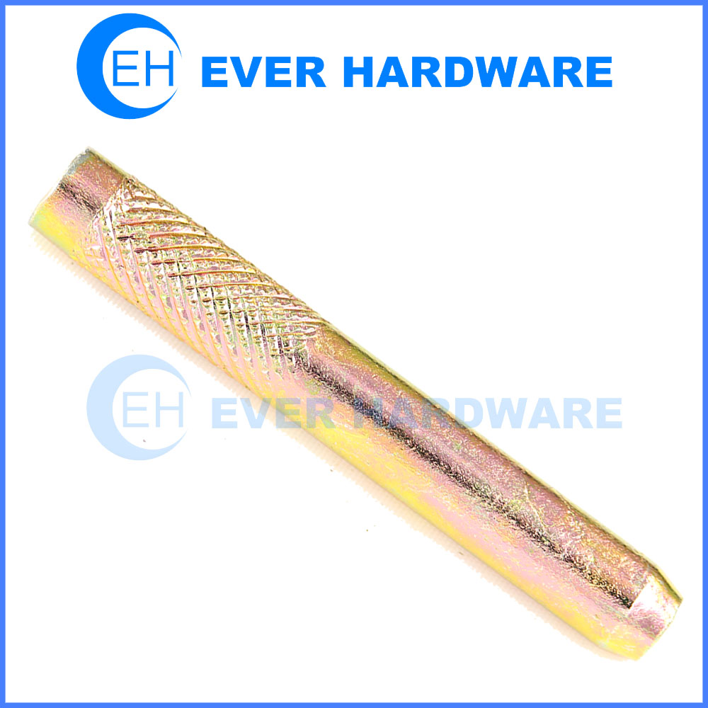 Knurled Fastening Pin Beam End Yellow Color Zinc Plating