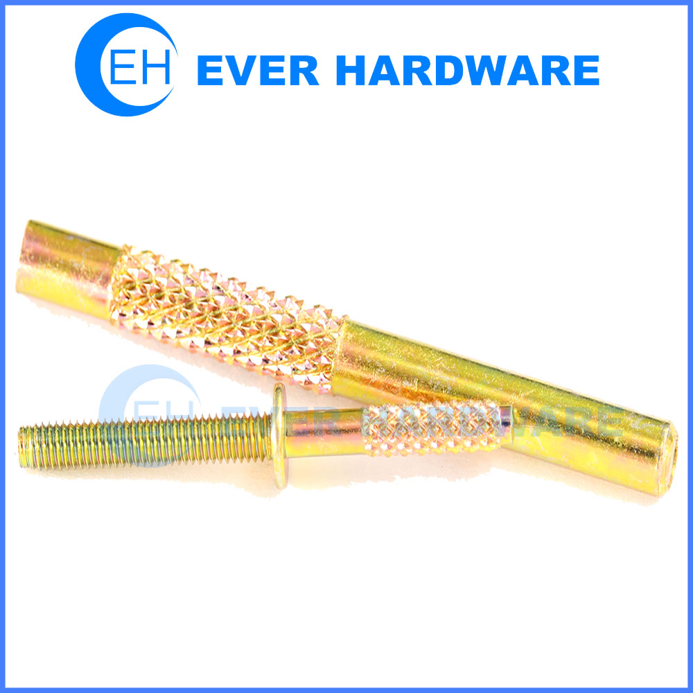 Knurling Pin Screw Yellow Zinc Coating Manufacturer