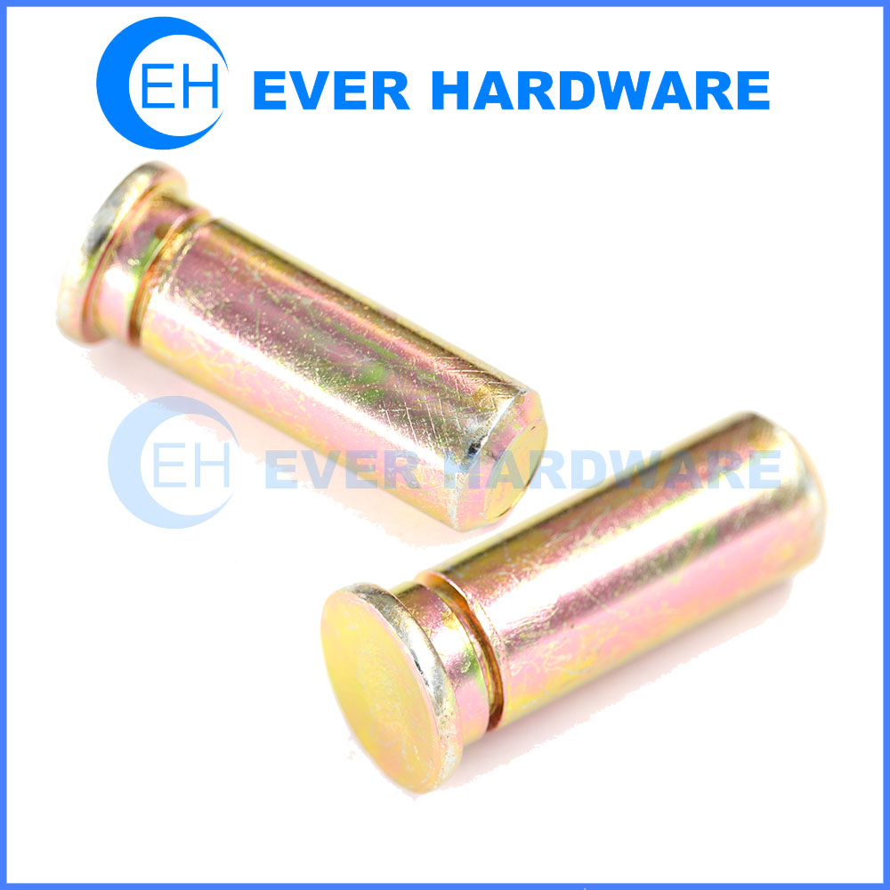 Lock Insert Flat Head Metal Undercut Yellow Zinc Plating