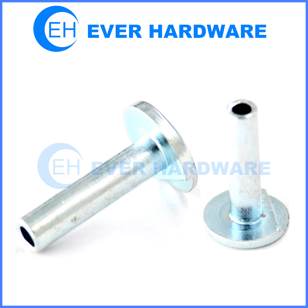 Milled Head Rivet Flat Head Hollow Rivet Iron Zinc Plating