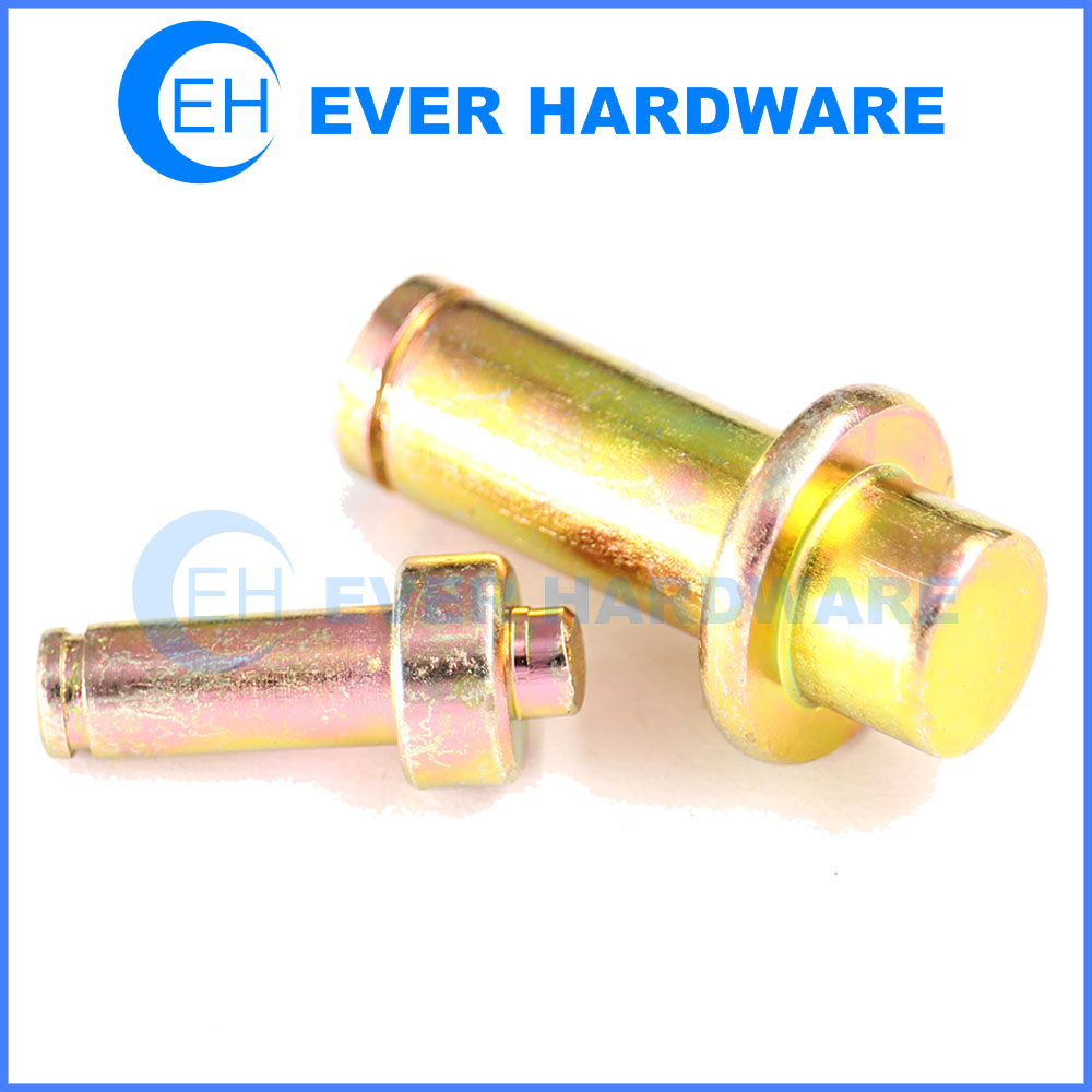 Non threaded bolt non standard grooved yellow galvanized