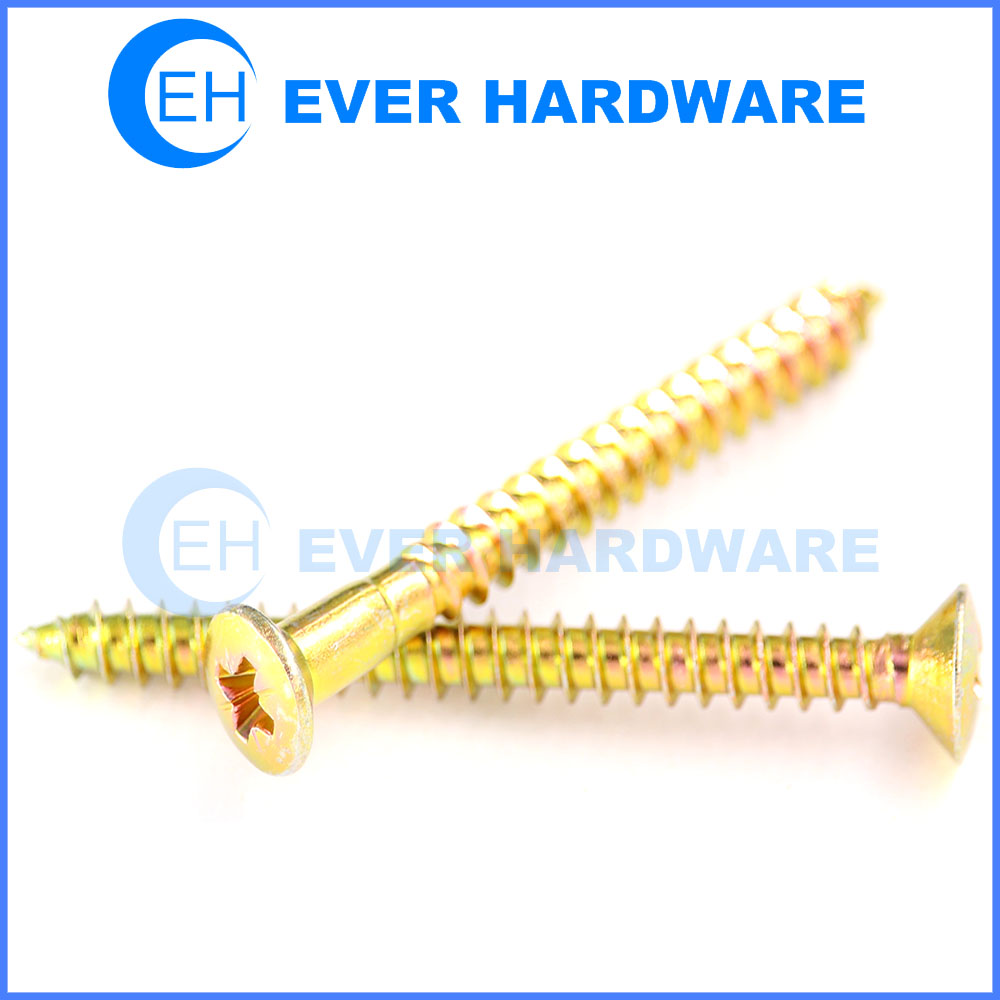 Oval Head Self Tapping Screw Pozidriv Yellow Zinc Plating