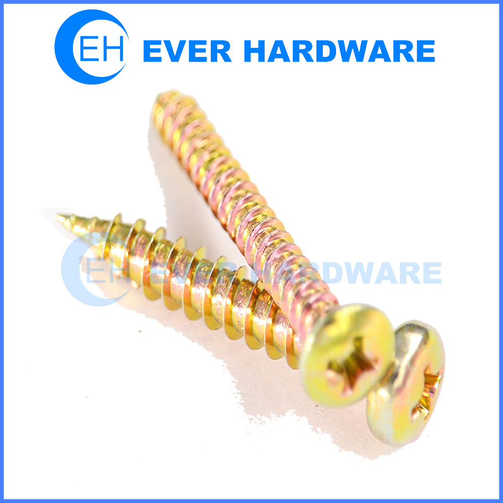 Phillips Head Tapping Screw Metal Sheet High Strength Yellow