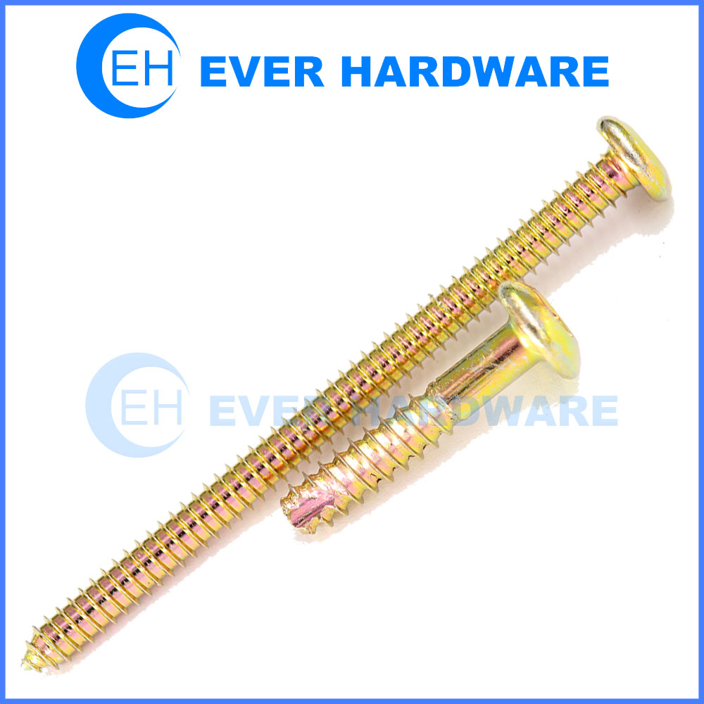 Plastic Tapping Screws Tip Point Thread Cutting Yellow Plating