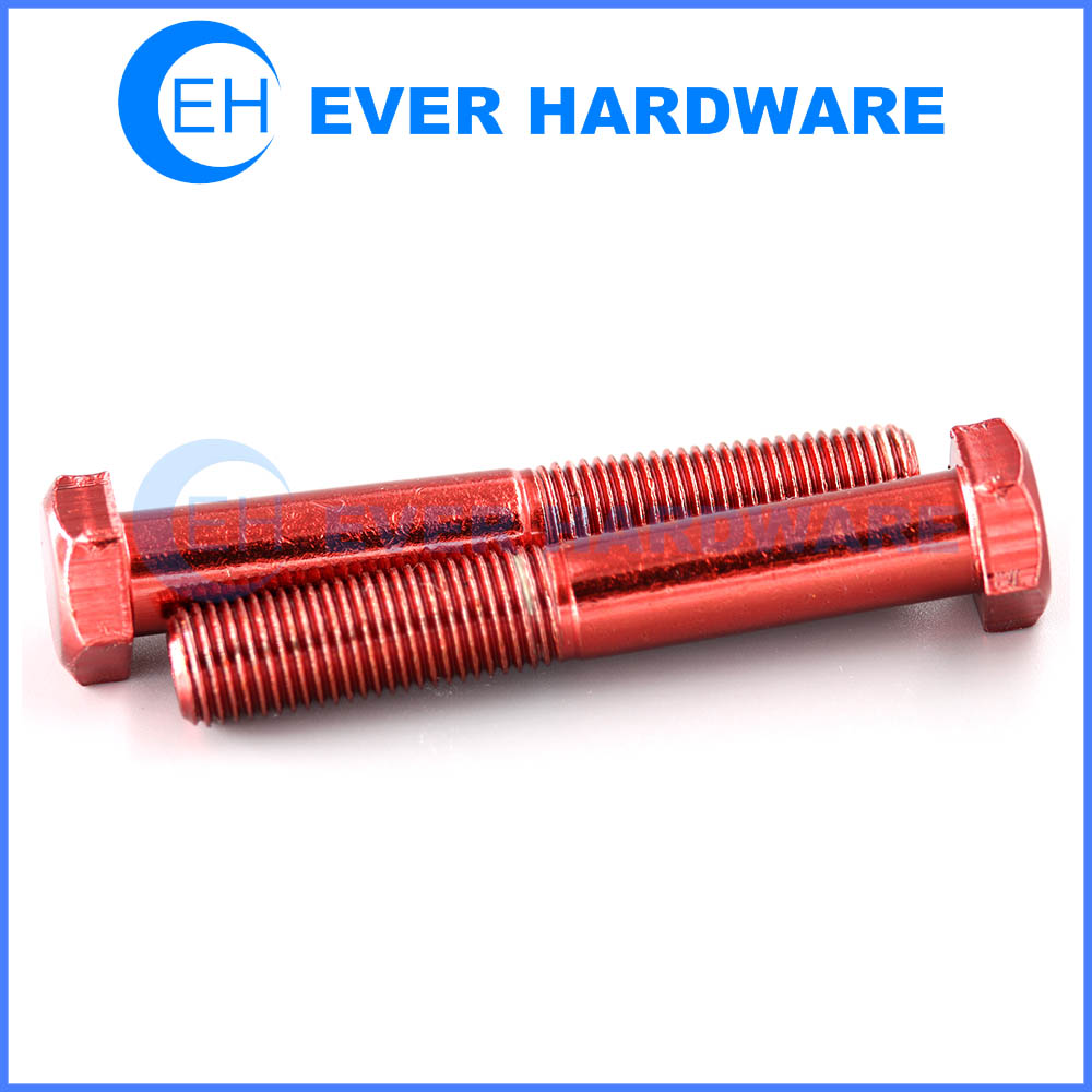 Red Hex Bolt Partial Threaded Carbon Steel Anodize Manufacturer