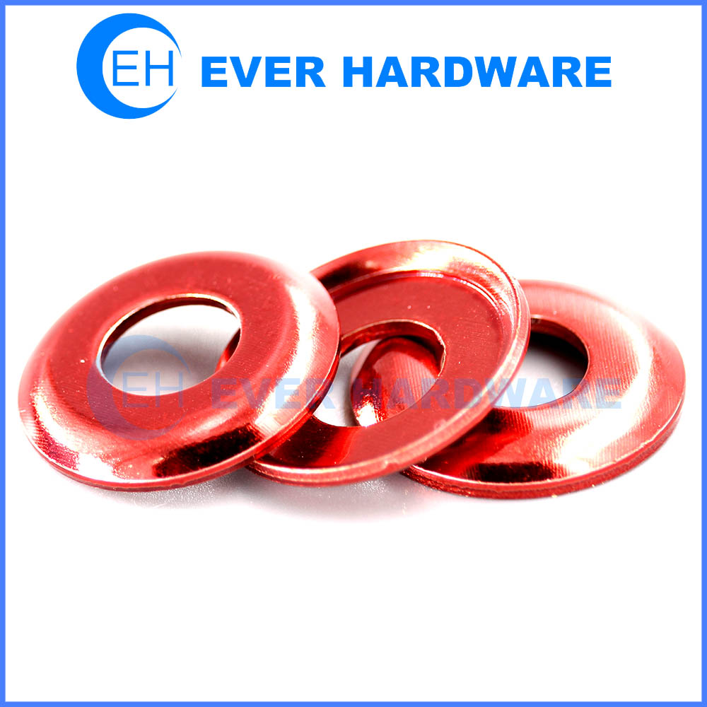 Red Pan Shaped Washer Anodizing Skateboard Washer