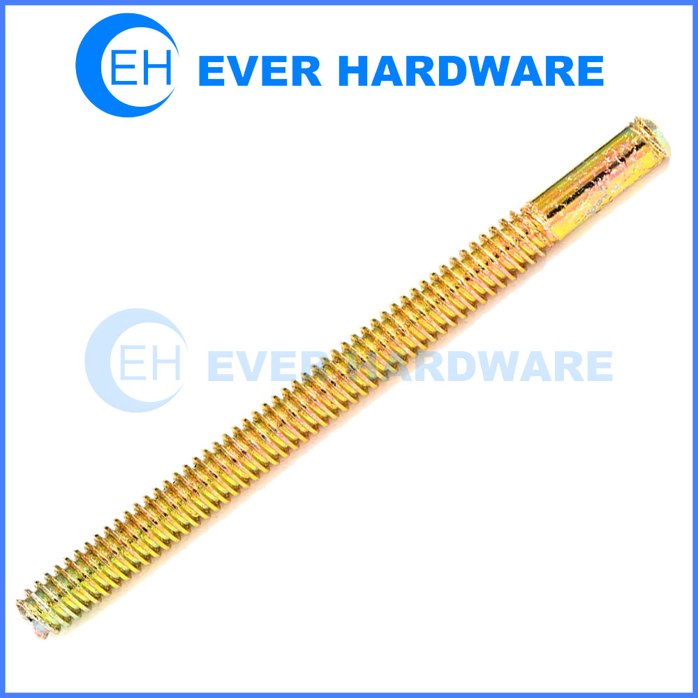 Round Leadscrew Custom Made Yellow Zinc Plating