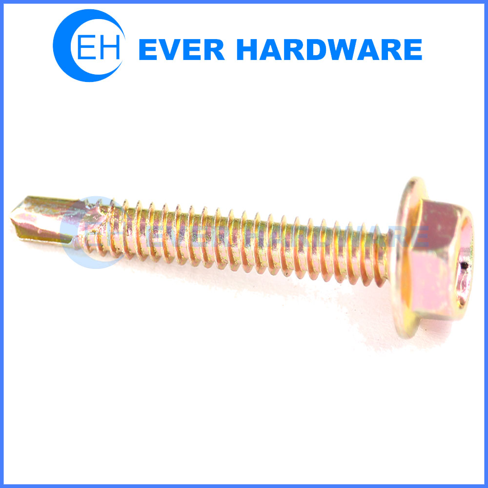 Self Drilling Screw Hex Flange Head Yellow Galvanization