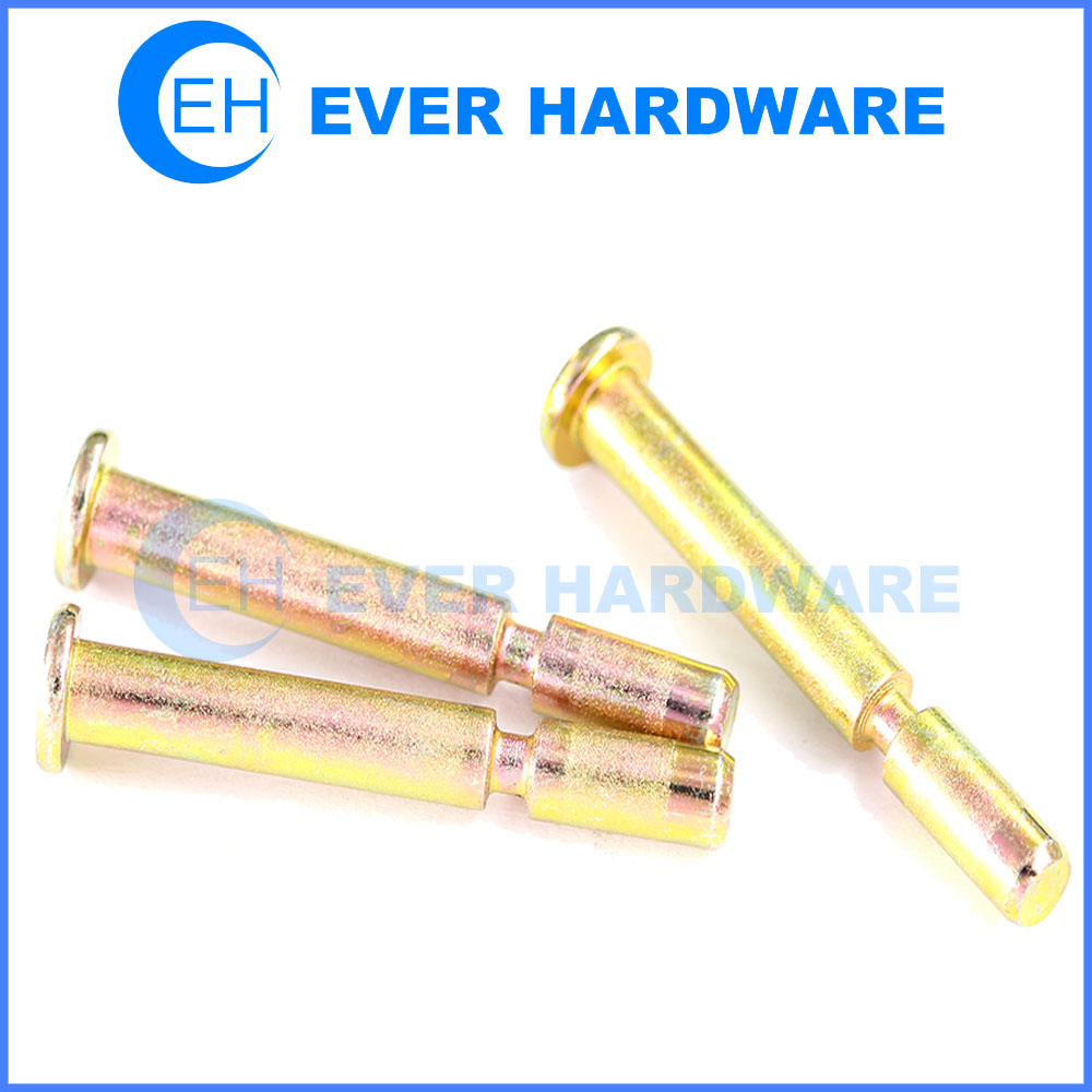 Slot Dowel Pin Flat Head Lathe Finish Yellow Glavanization