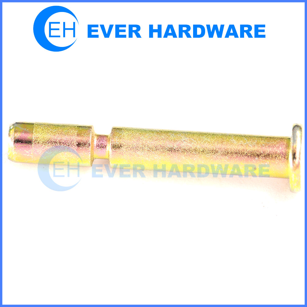 Slot Dowel Pin Flat Head Lathe Finish Yellow Glavanization