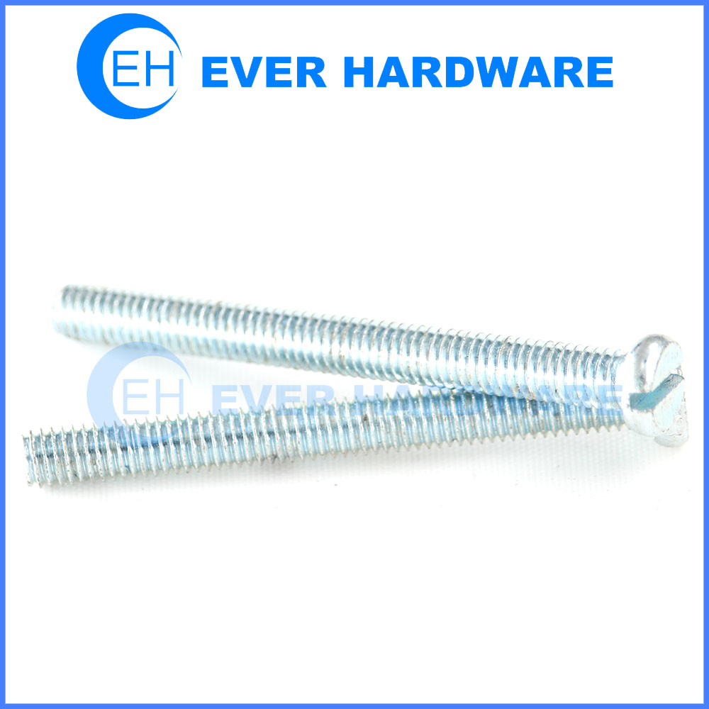 Slot Head Bolt Metric Machine Thread White Zinc Plating