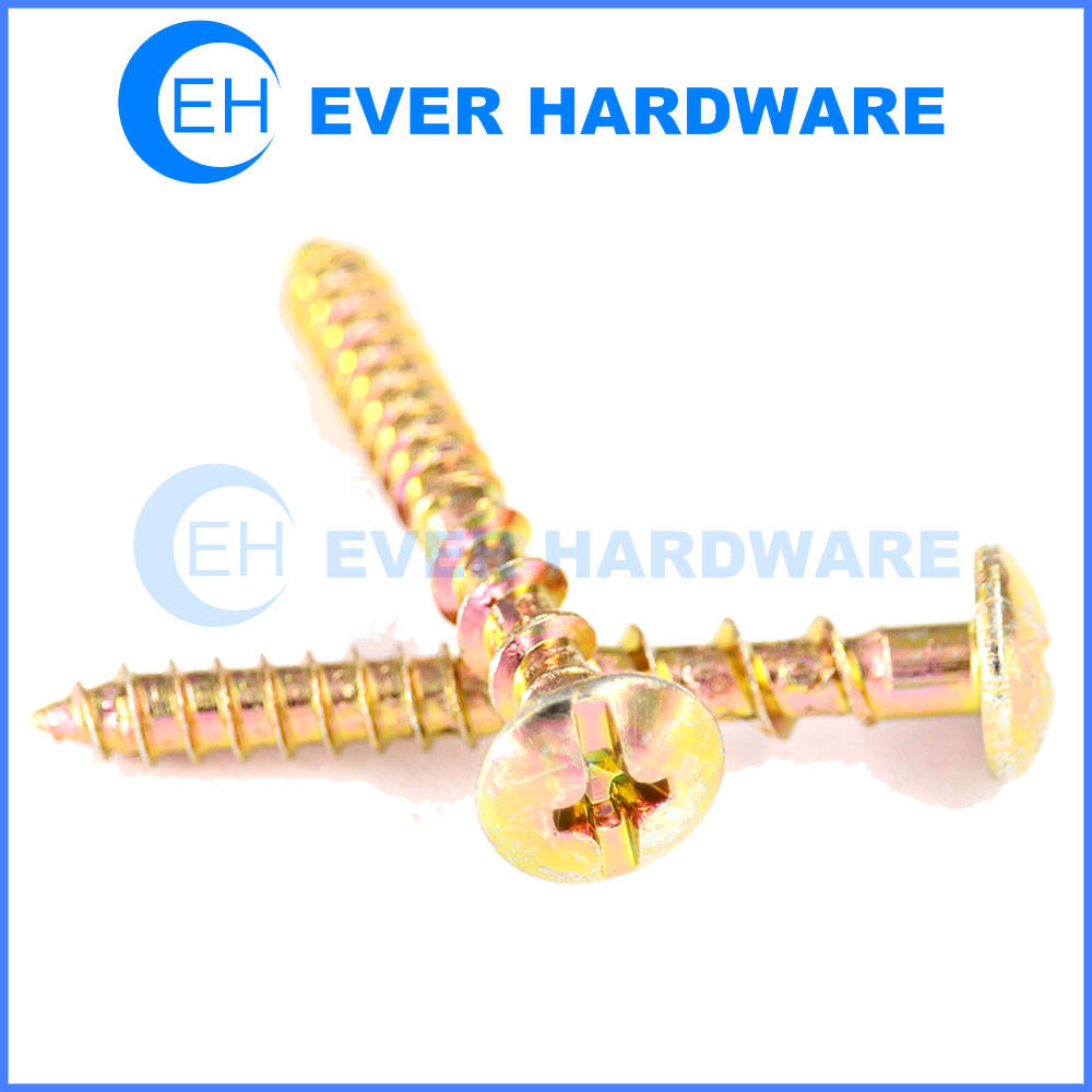 Slot Phillips Tapping Screw Plastic Use Yellow Zinc Plated