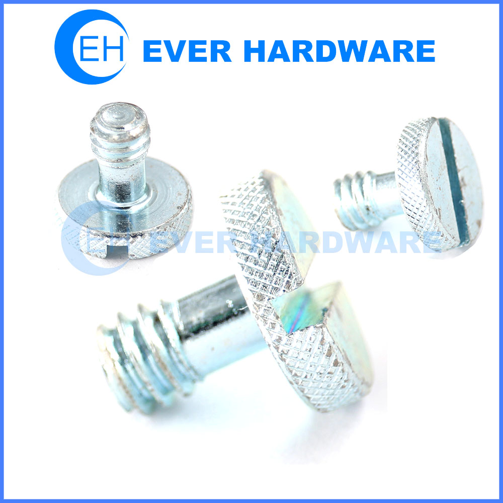 Slotted Cheese Screw Knurled Head Bright Galvanization