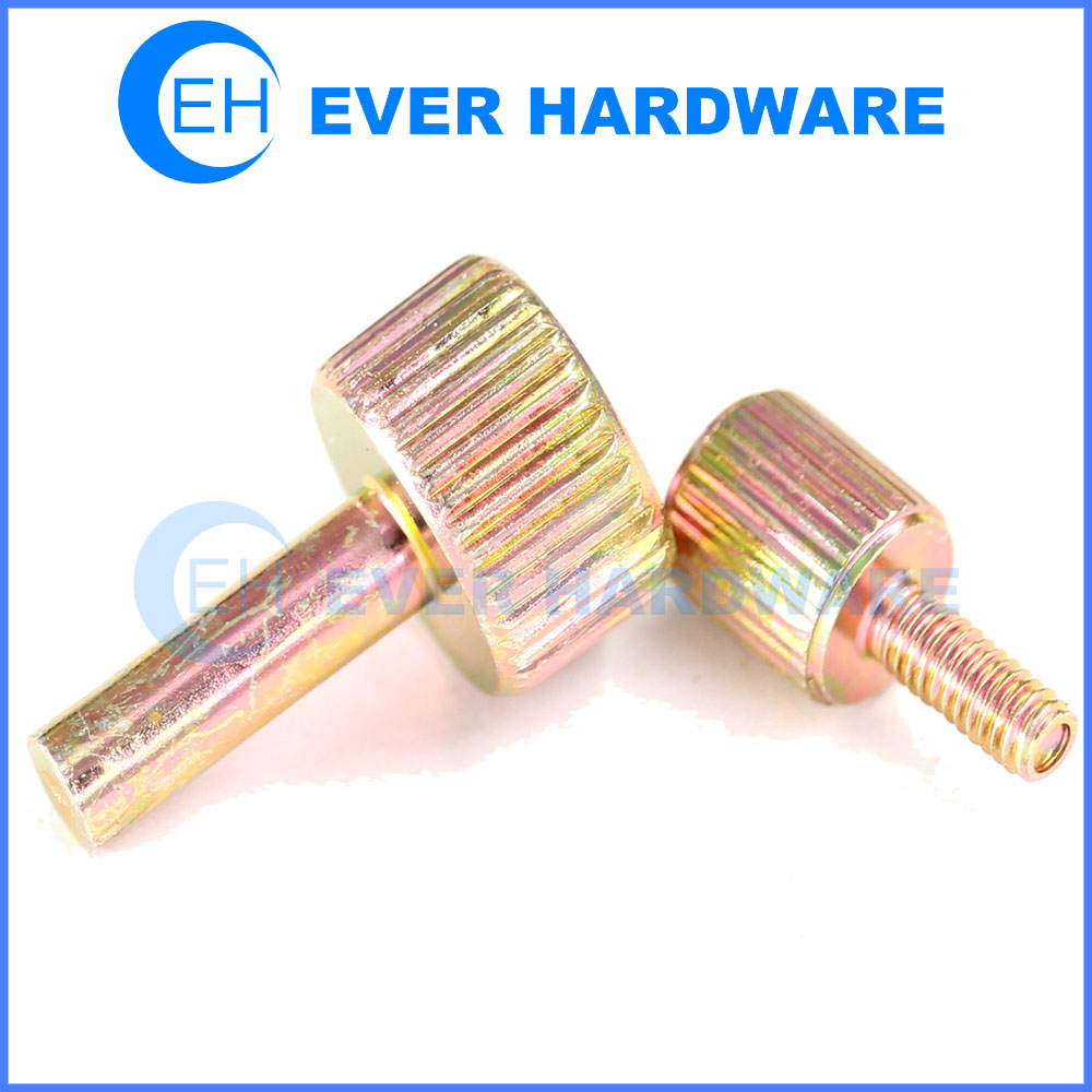 Straight Knurled Head Screw Custom Made Pozidriv Zinc Plating