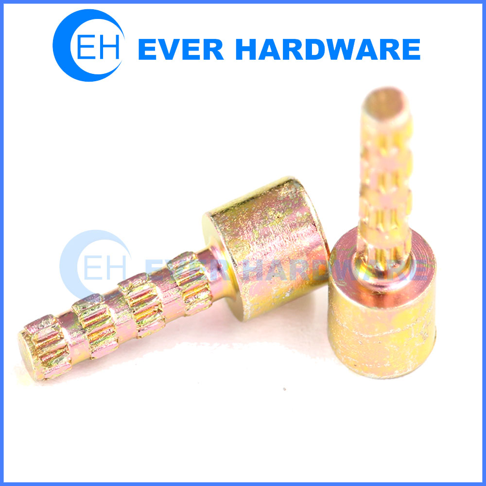 Straight Knurled Rivet Cap Head High Strength Zinc Plating