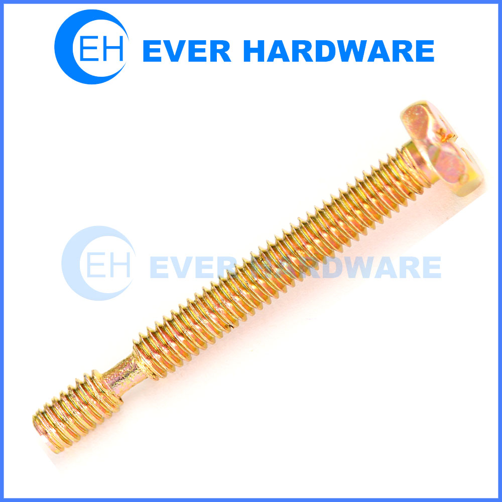 Thread Cutting Bolt Hex Head Slot Yellow Color Finish