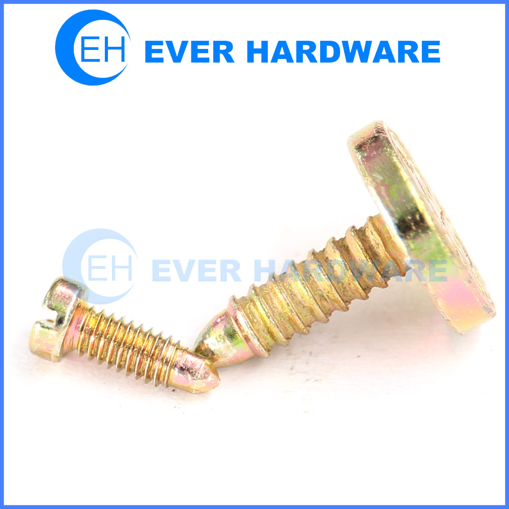 Threaded Rivet Cylinder Head Flat Head Inverted Thread Brass Coating