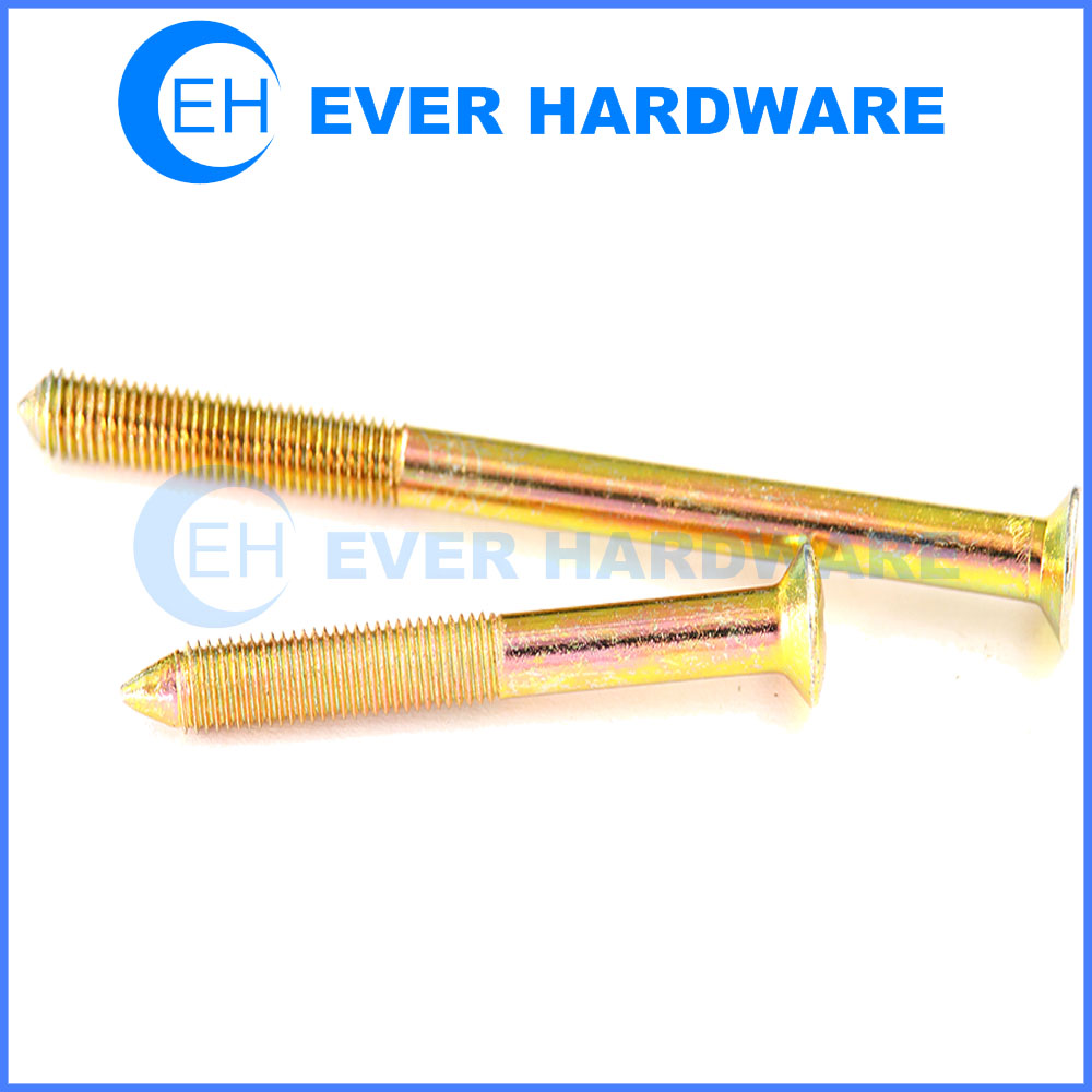 Tip Machine Thread Bolt CSK Head Custom Made Yellow Plating