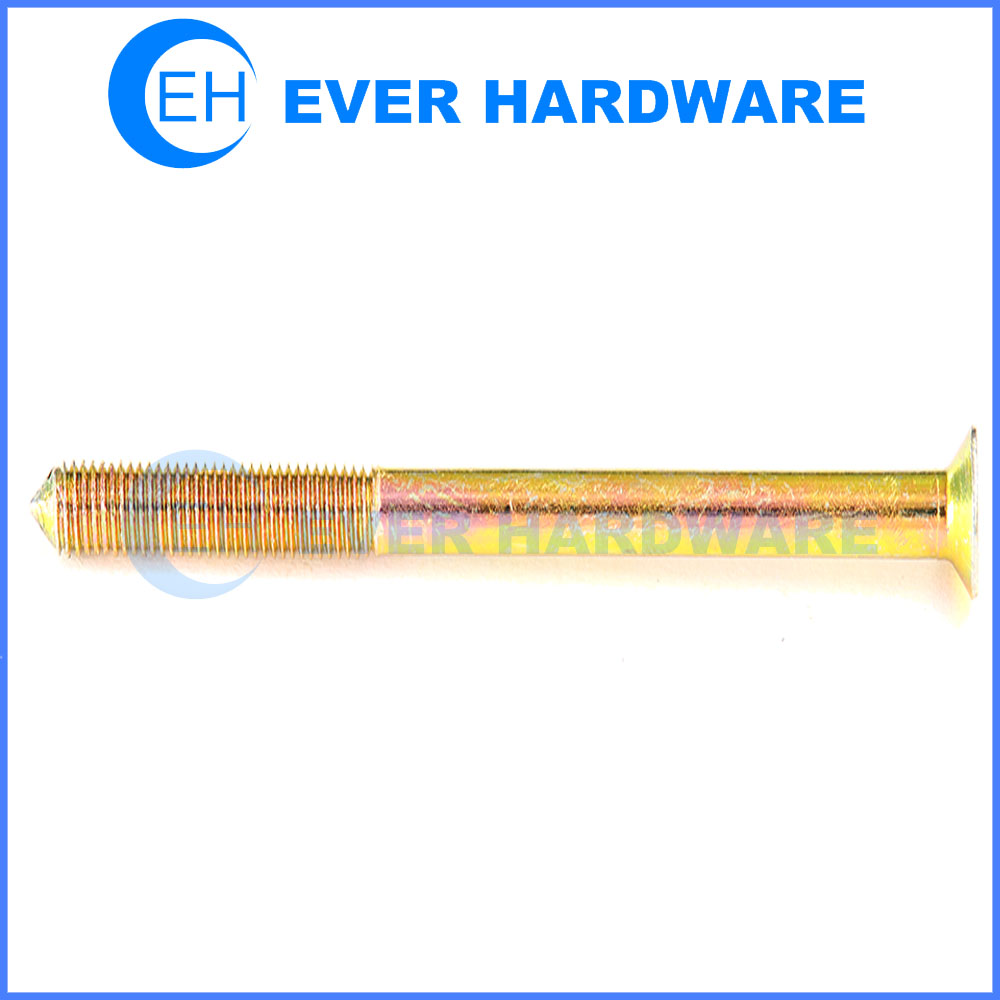 Unf Thread Screw Tip Point Countersunk Head Yellow Coating