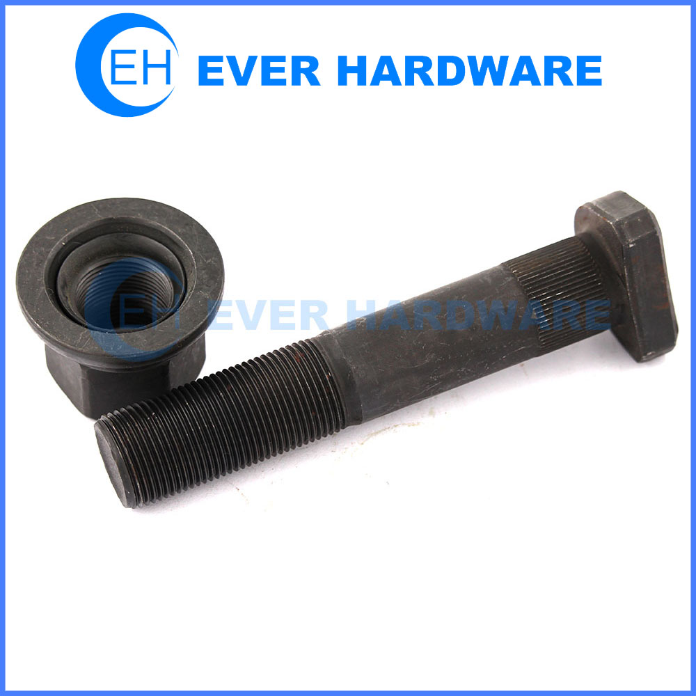 Long Wheel Bolts Car Tire Bolts Steel Lug Nuts Black Wheel Bolts