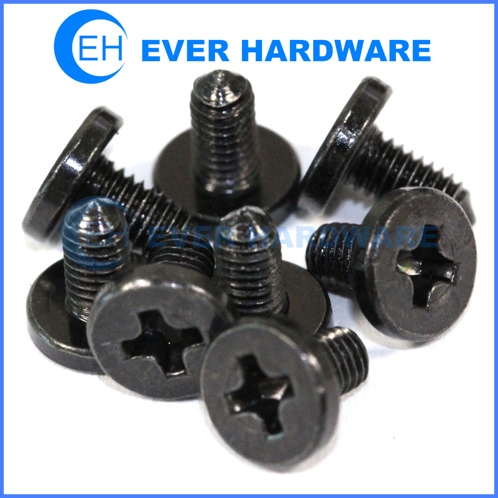 Black electronic screws cheese small machined screws for electronics