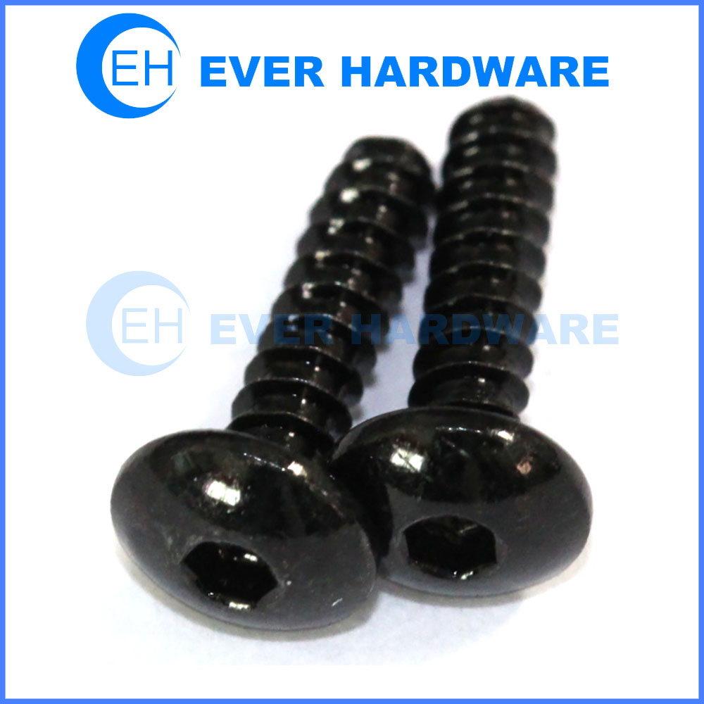 Button head hex screw black zinc plated socket head screws plastite