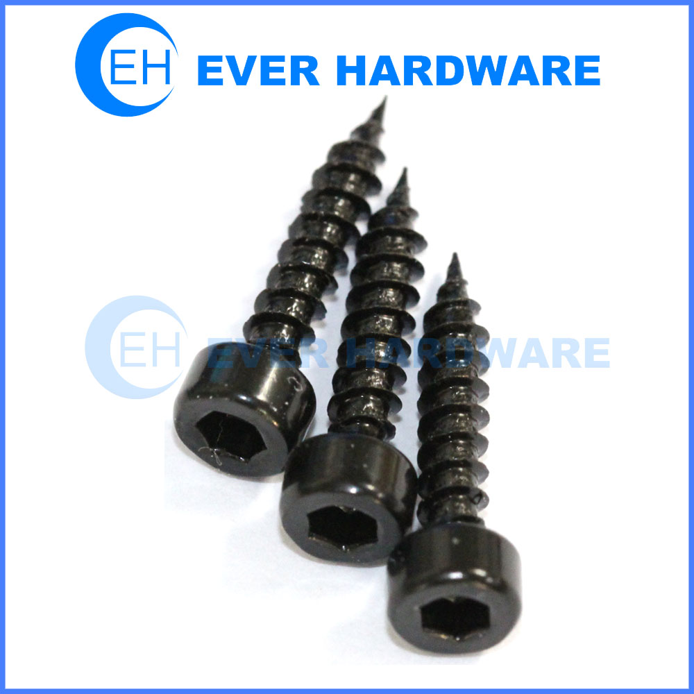 Chipboard screws socket cap hex head tapping black speaker screws