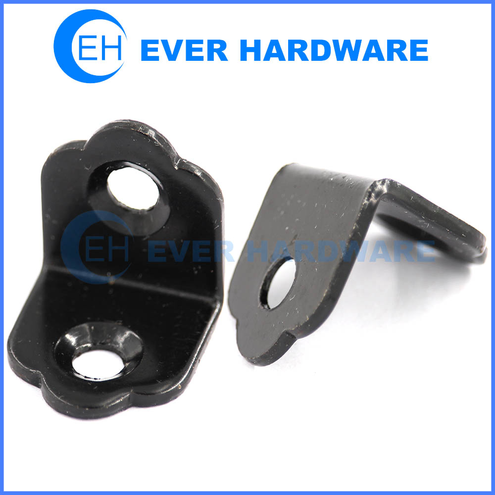 Corner brace black iron metal fillet 2 holes L shaped brace manufacturer