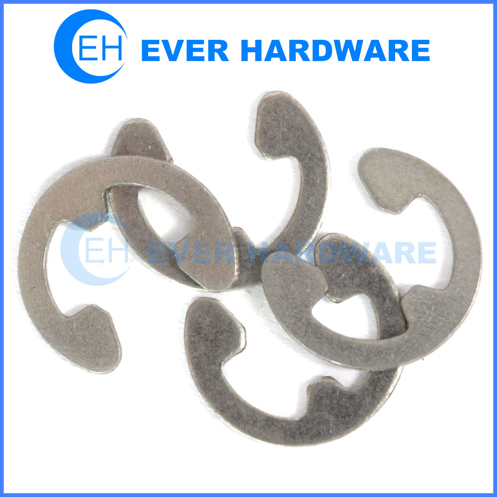 E ring steel ring retaining hardened washers for shafts retaining clip