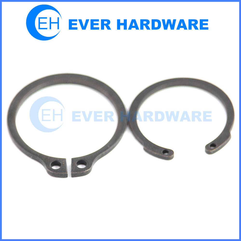 External retaining ring round wire snap rings black galvanizing