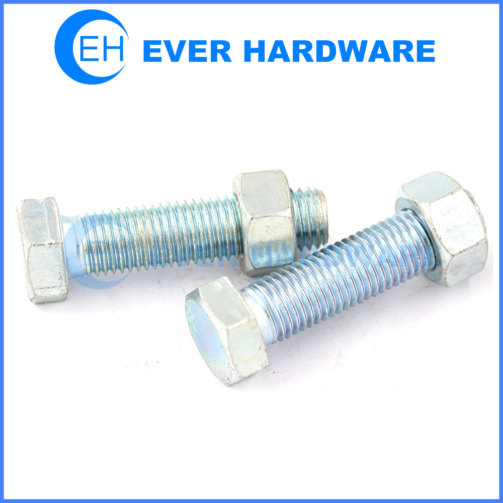Hex bolt nut grade 8 bolts and nuts zinc plating hex bolt and nut supplier