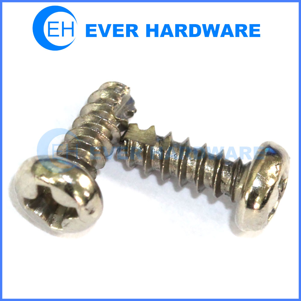 Pan head thread cutting screws stainless steel cross screw for plastic