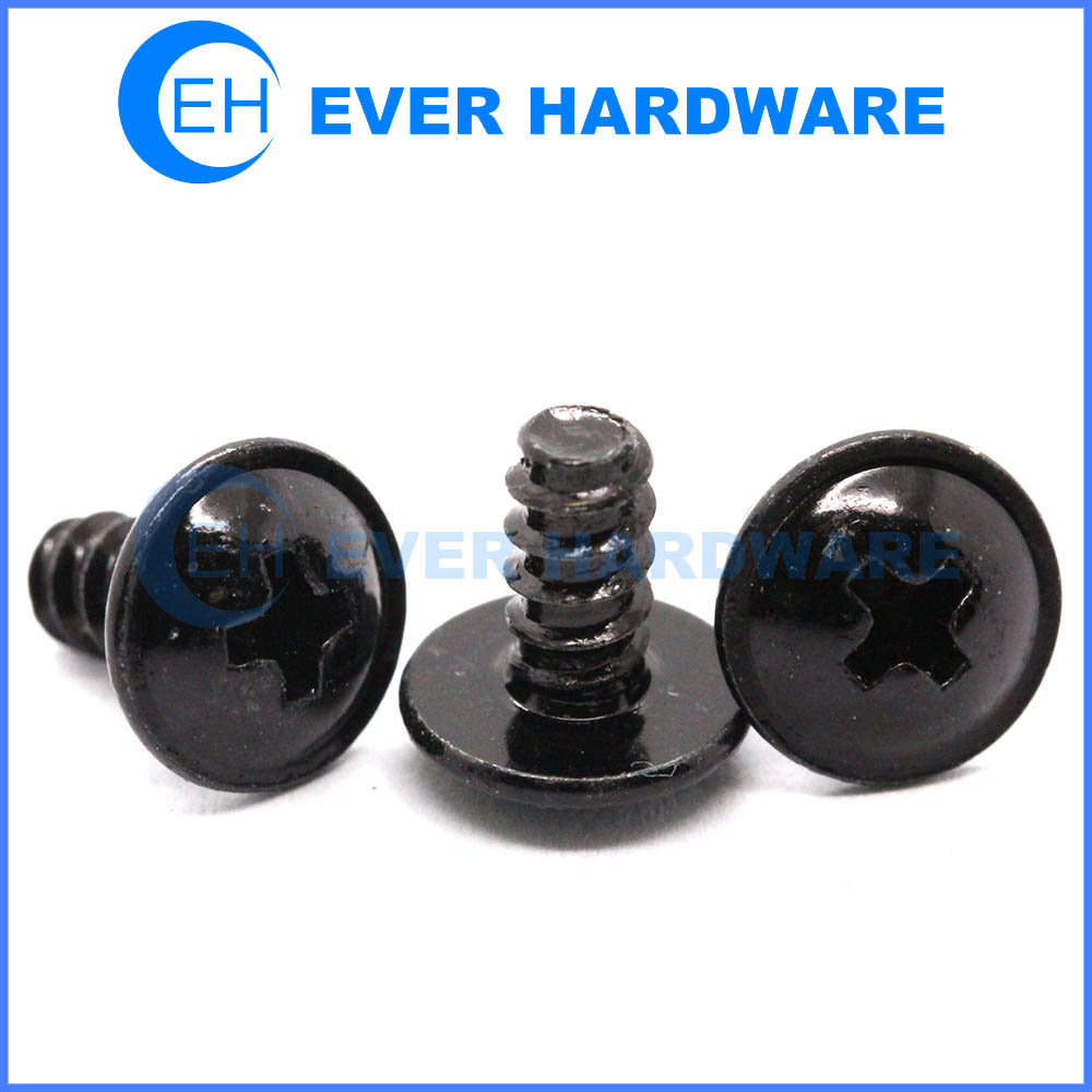 Round washer head screws black zinc plating screws for plastic