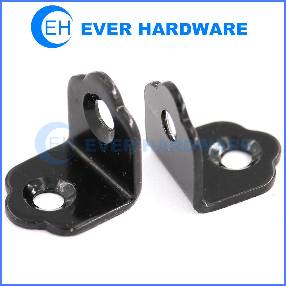 Support angle brackets black plated metal l brackets for shelves